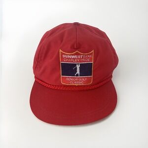 Vintage Charley Pride Hat Red Senior PGA Golf Country USA Embroidery Four Hills